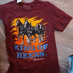 Budweiser  Red Graphic Tee with Horses